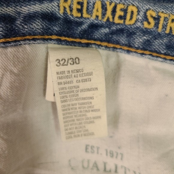 American Eagle Relaxed Straight Jeans Size 32x30 Men's Blue Denim - Picture 11 of 12